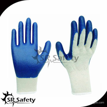 SRSAFETY 10G Polycotton Liner beschichtete Latex Handschuhe Baumwolle